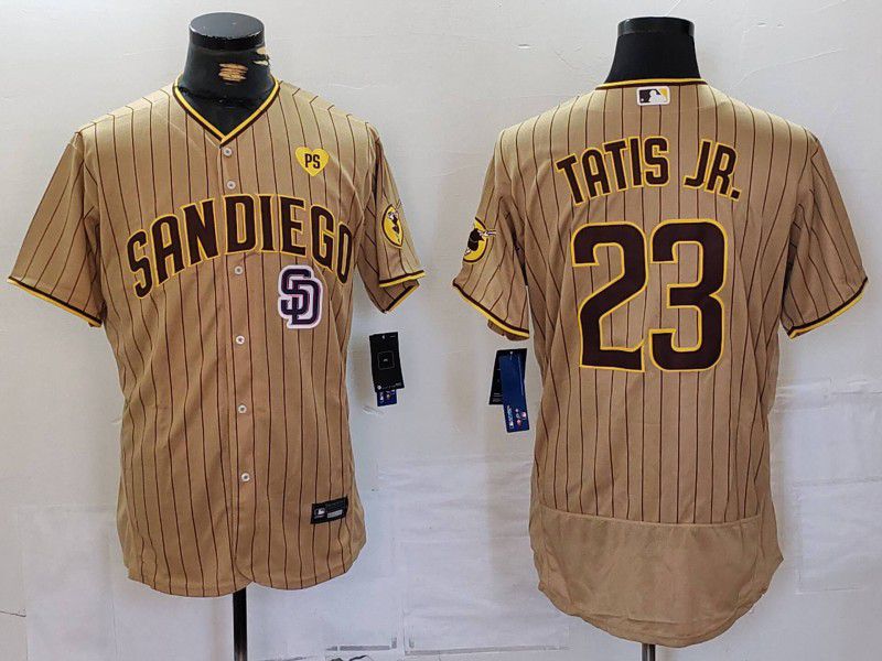 Men San Diego Padres #23 Tatis JR Brown stripe Elite 2024 Nike MLB Jersey style 3